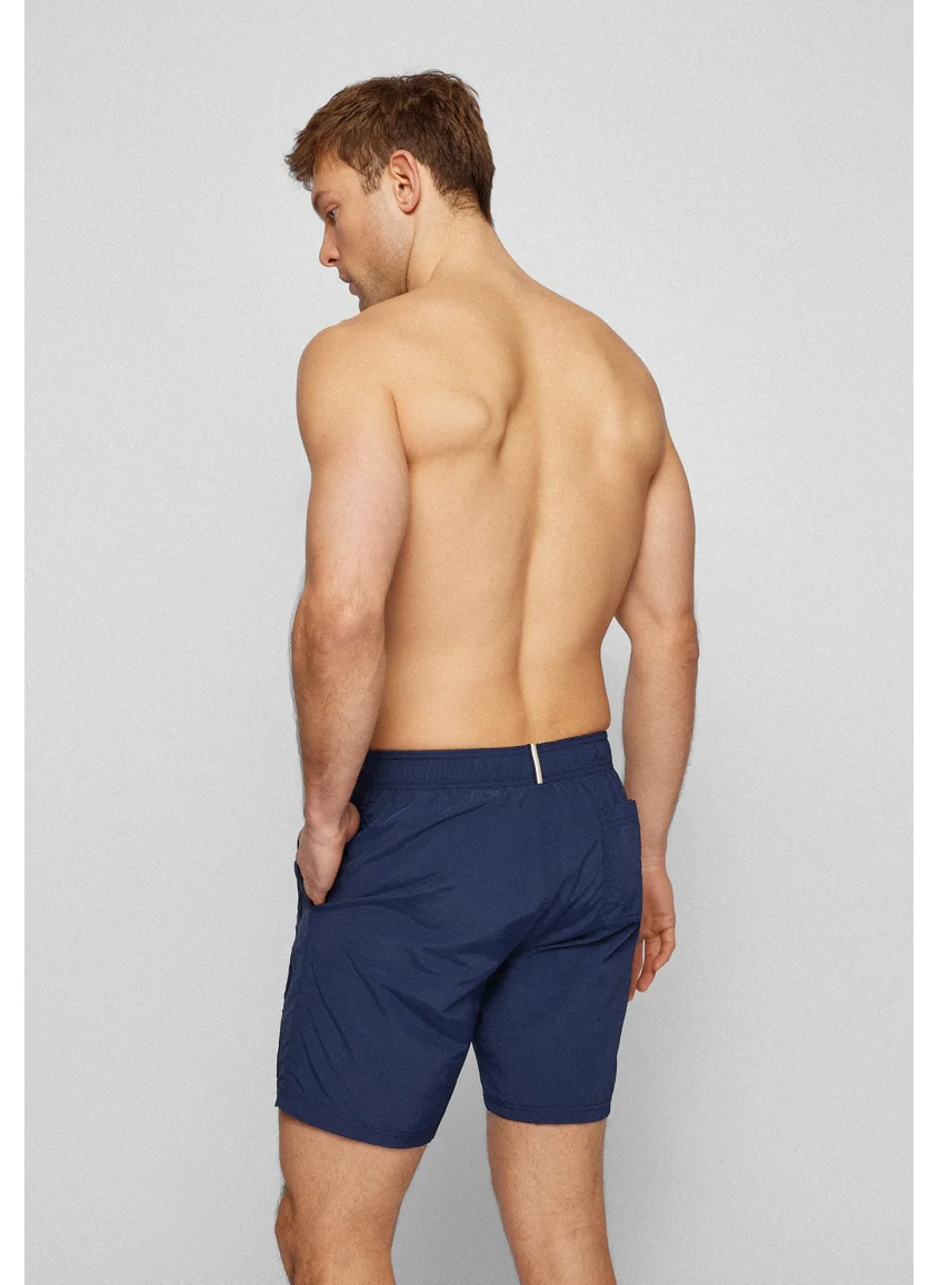 بوس Fully lined swim shorts with 3D logo embroidery