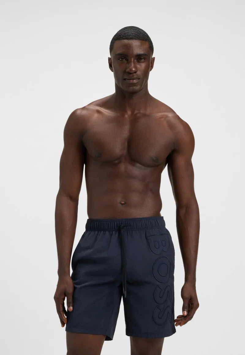BOSS Swim shorts with 3D logo embroidery