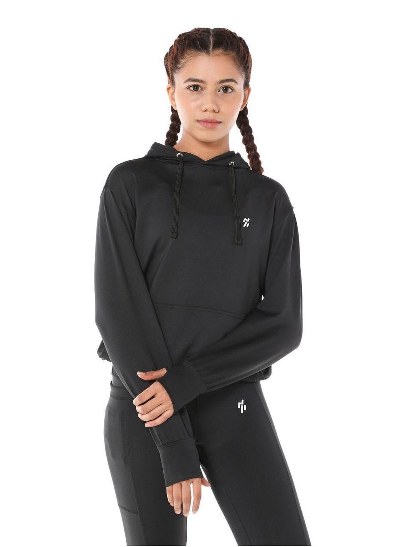 Moveletix Women's High Waisted Leggings with Smart Pocket & Summer Lightweight Black Hoodie Active Buttery Soft - Image 3