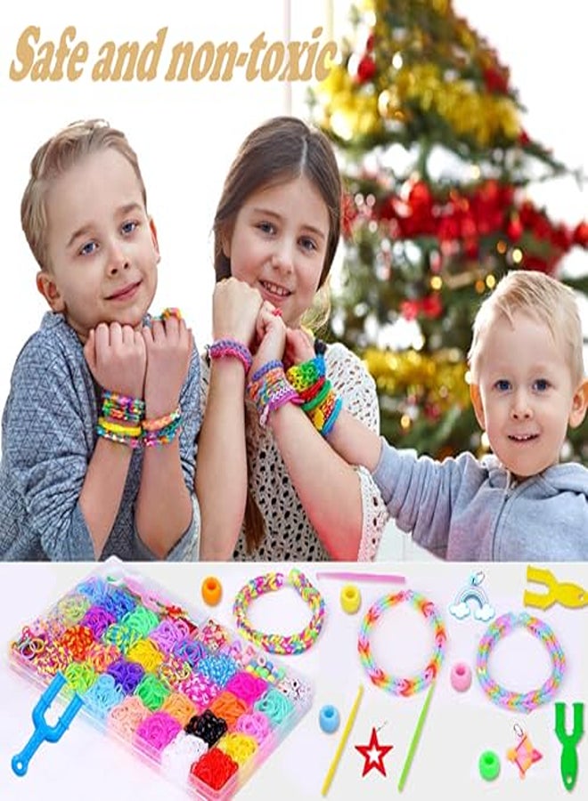 Bracelet Making Kit, Loom Bands, 2800+ Loom Band Kit 32 Colours DIY Refill Bracelet Making Kit with Beads Accessories  - Image 1