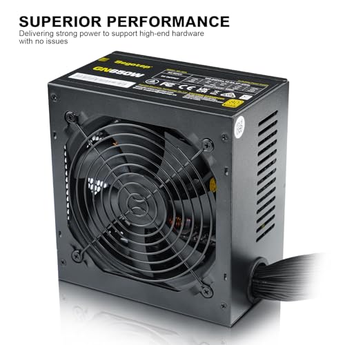 Segotep 650W 80 Plus Gold Certified Non-Modular ATX Power Supply with 6+2 Pin Connectors PFC Protection and RoHS Compliance, 120mm Silent Fan Gaming PSU GN-650 Black - Image 3