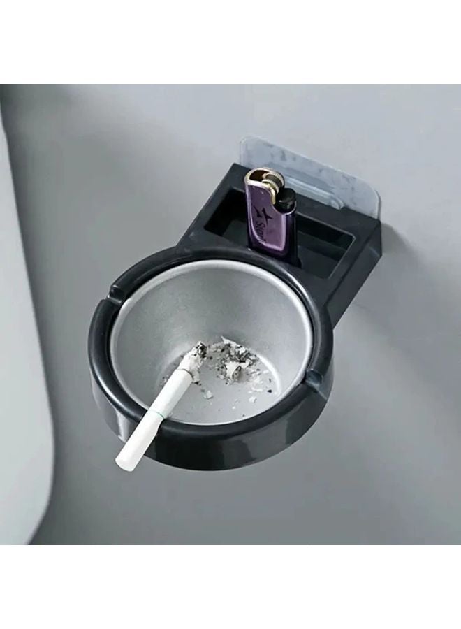 علبة سجائر من الفولاذ المقاوم للصدأ مثبتة على الحائط مع تركيب ذاتي اللصق ودرج قابل للإزالة باللون الأسود - Image 5