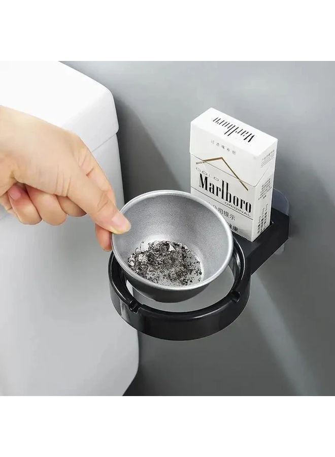 علبة سجائر من الفولاذ المقاوم للصدأ مثبتة على الحائط مع تركيب ذاتي اللصق ودرج قابل للإزالة باللون الأسود - Image 3