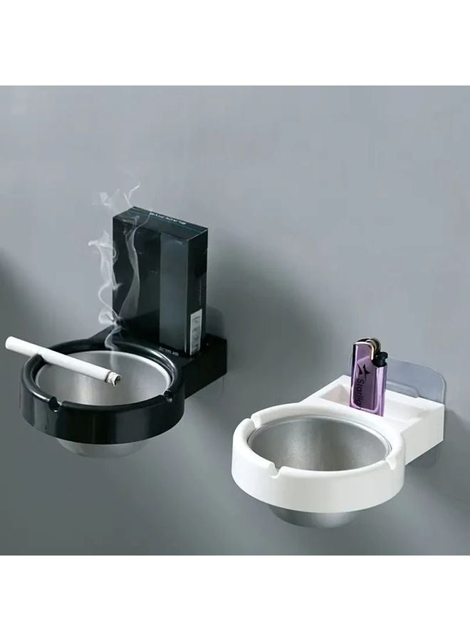 علبة سجائر من الفولاذ المقاوم للصدأ مثبتة على الحائط مع تركيب ذاتي اللصق ودرج قابل للإزالة باللون الأسود - Image 2