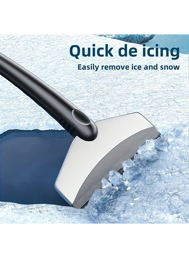 Heavy Duty Black Car Snow Shovel Ice Scraper for Windshield Roof Efficient Snow Removal - Image 2