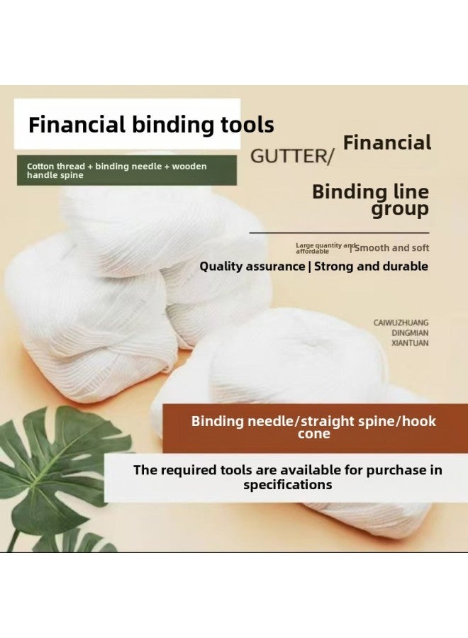 # Financial Bookkeeping Voucher Binding Line And Needle Manual Drilling Awl File Hook Cone Cotton Thread Binding Line Thick Rope-Color:Binding Line-20 Rolls Of White Thread - Image 1