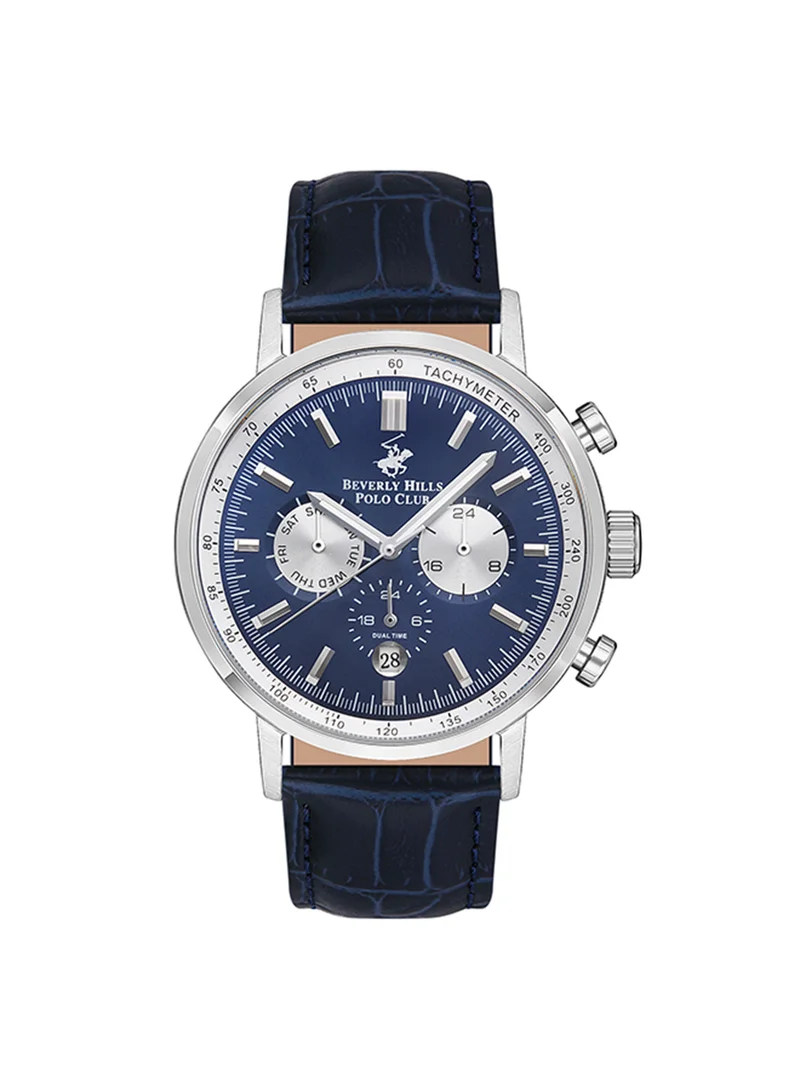 BEVERLY HILLS POLO CLUB Men's Chronograph Round Shape Leather Wrist Watch BP3303X.399 - 43.5 Mm