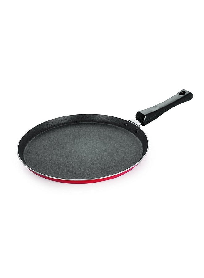 Nirlon Nirlon Special Non-Stick Aluminium Cooking Flat Base Tawa Pan, 28.5cm, Red (FT12)