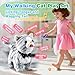 HCdoujoy Gray Leash Walking Cat Set Toy Interactive Talking Cat Singing Dancing Kitten Mimicking Repeat What You Say Kitty Touch and Voice Control Nodding Wagging Tail Plush Electric Robot for Kid Girl - Image 4