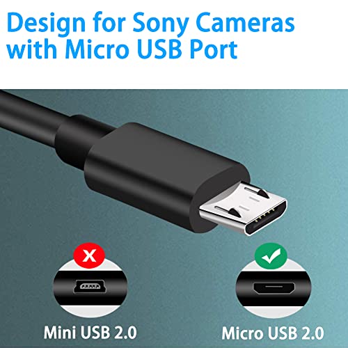 SCOVEE Camera USB Cable for Sony Alpha a6000 a6300 a6400 a6500 a5100 a5000 A77II A7IIK,A99II,Cyber-Shot DSCHX200V,DSCHX400, DSC-RX10 etc,PC Computer Interface Replacement Transfer Wire Data Charger Cord - Image 2