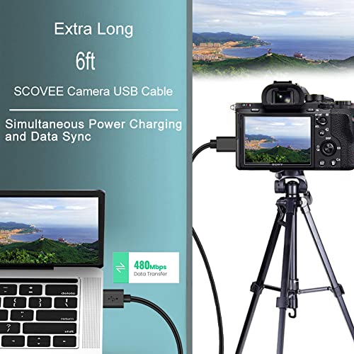 SCOVEE Camera USB Cable for Sony Alpha a6000 a6300 a6400 a6500 a5100 a5000 A77II A7IIK,A99II,Cyber-Shot DSCHX200V,DSCHX400, DSC-RX10 etc,PC Computer Interface Replacement Transfer Wire Data Charger Cord - Image 3