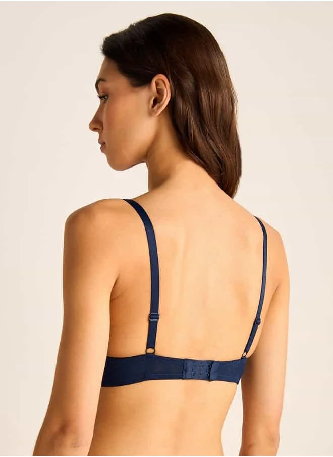 FAV Lace Detail Demi Bra with Hook and Eye Closure