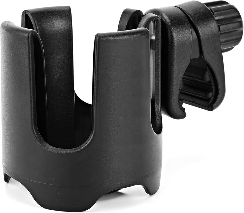 TSAKBAM Universal Stroller Cup Holder 360 Rotation Large Caliber Adjustable Cup Holder for Walker Wheelchair Bike Scooter Fits Most Cup Black - Image 1