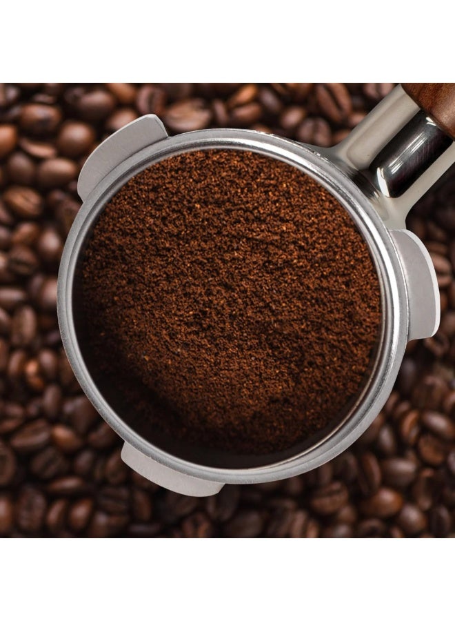 مزاجك حامل فلتر مزدوج الفوهة بقطر 51 مم متوافق مع حامل فلتر القهوة EC680 المصنوع من خشب الورد، مزود بسلة فلتر بديلة من الفولاذ المقاوم للصدأ ومقبض من خشب الورد. - Image 4