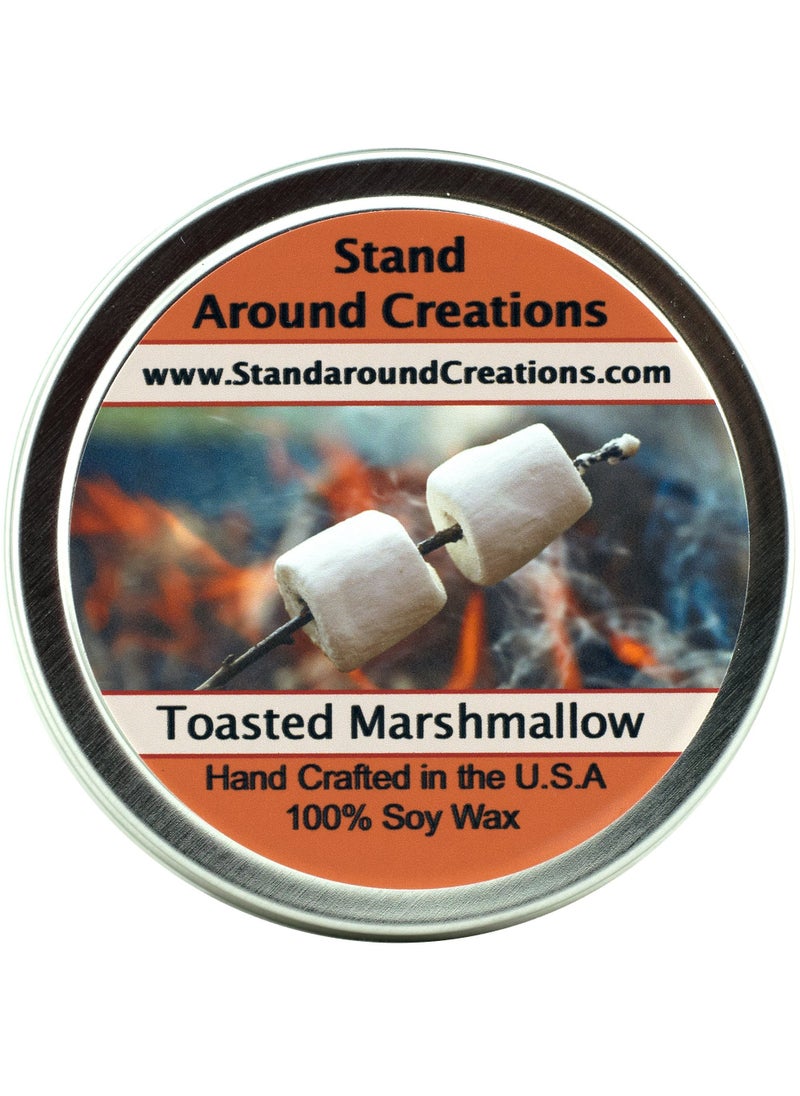 Premium 100 All Natural Soy Wax Aromatherapy Candle  8oz Tin  Scent Toasted Marshmallow A Fragrance so True to its Name Imagine a Marshmallow on a Stick just Slightly Toasted by The fire