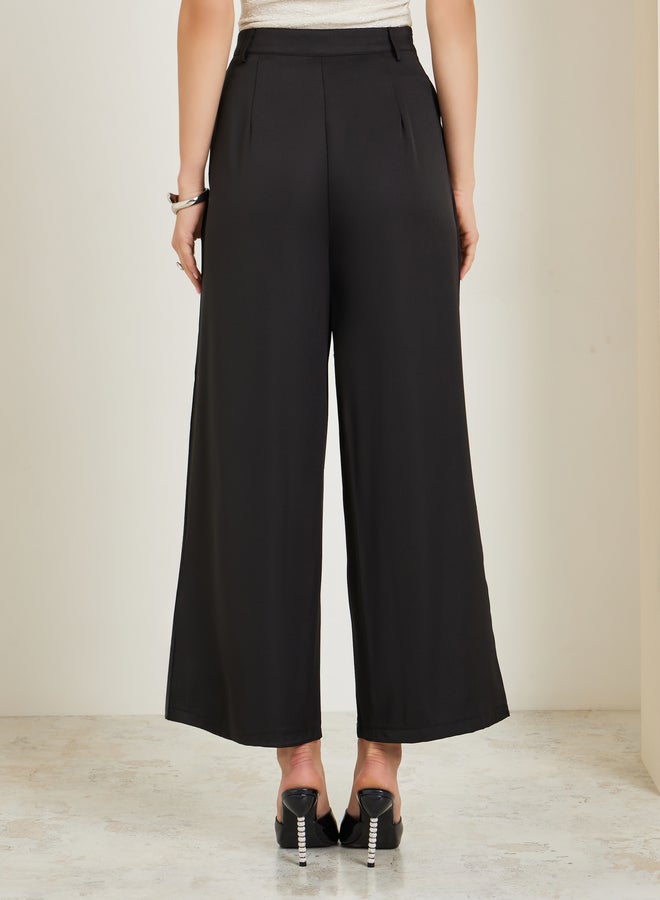 ستايلي بنطال بأرجل واسعة ومطرز - Image 5