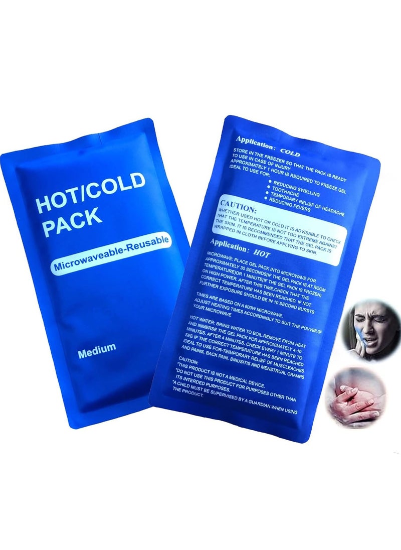 DMG TECH DMG TECH Gel Ice Packs 2 Pieces Reusable Gel Ice Packs, Hot and Cold Packs to Compress Injuries and Relieve Pain, Soft and Flexible, Suitable for Body, Knees, Shoulders, Back, Ankles, Arms, Elbows  - Image 1