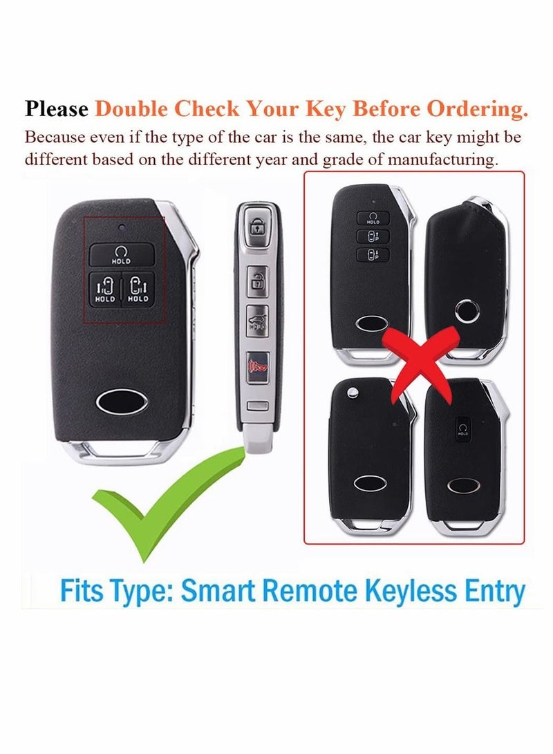 Y&D Key Protector Cover for KIA EX SX Fiesta, Full Protection Leather Case Fob (Black) - Image 4