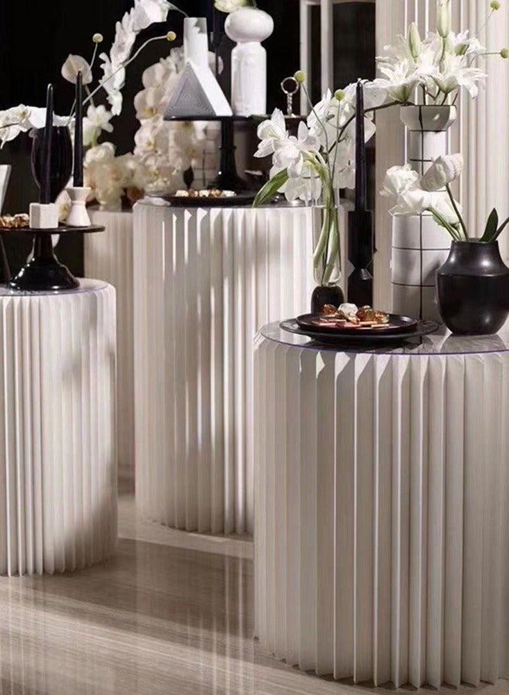 73Hours Columns Pedestals Stands,Nesting Food Display Stands for Parties, Buffet Risers Set of Party, Round Cylinder Display Stand Foldable Paper Stand Pedestal Display 3Pcs Set, Cupcake Dessert Stand for Party Events Display - Image 5