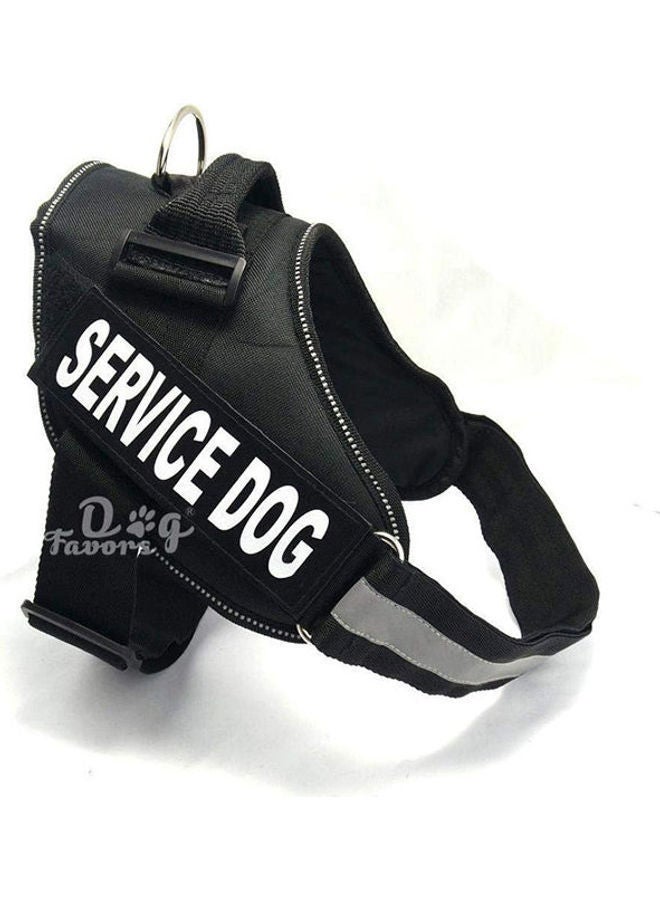 Adjustable Service Dog Harness Vest Patches Reflective M Black 208g
