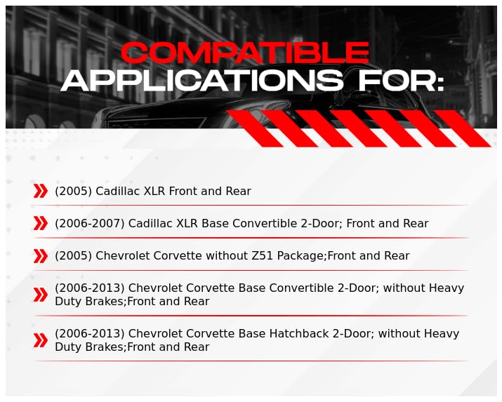 R1 Concepts Front and Rear Brakes and Rotors| Front and Rear Ceramic Brake Pads and Rotors Kit| Fits 2005-2007 Cadillac XLR; 2005-2013 Chevrolet Corvette - Image 2