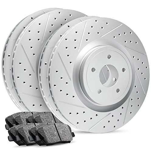 R1 Concepts Front and Rear Brakes and Rotors| Front and Rear Ceramic Brake Pads and Rotors Kit| Fits 2005-2007 Cadillac XLR; 2005-2013 Chevrolet Corvette - Image 1