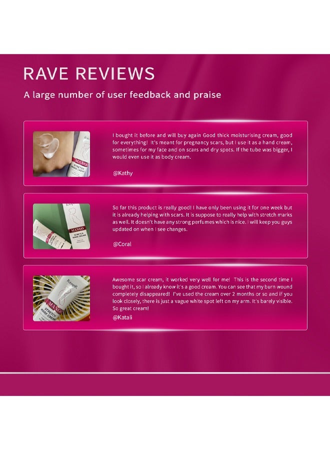 RtopR Mango Pregnancy Scars Cream For Maternity Repair Stretch Marks Enhance Skin Elasticity, Can Promote Cell Regeneration, Repair Necrotic Cells, Designed For Mother's Stretch Marks - Image 4