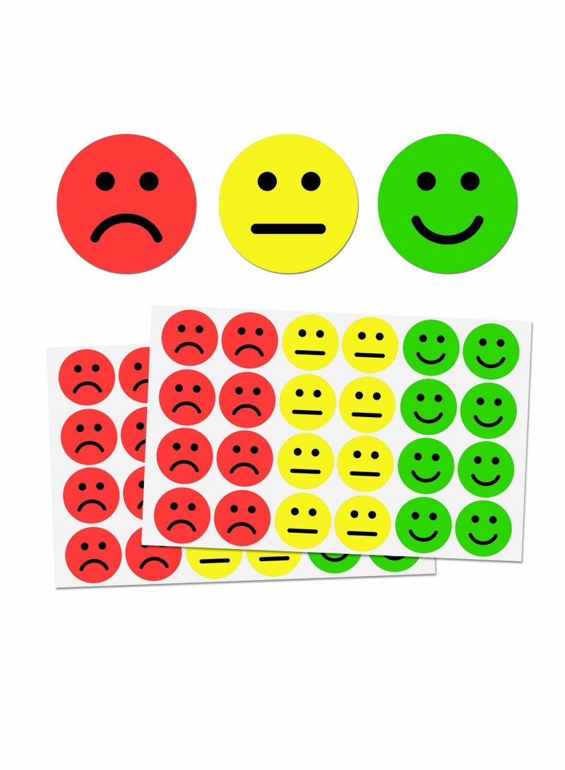 1" Happy Sad Smiling Face Behavior Sticker, Pack of 1200