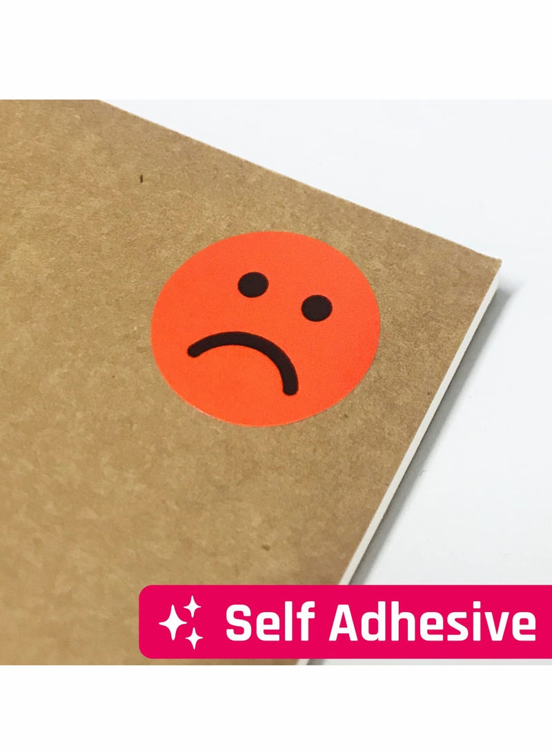 1" Happy Sad Smiling Face Behavior Sticker, Pack of 1200