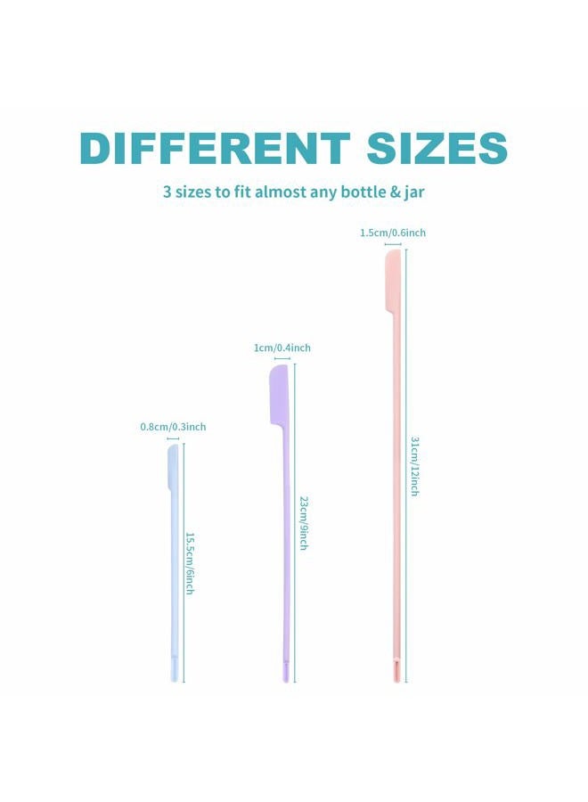 BOAO 9 Pieces Last 3 Sizes Silicone Spatula for Beauty and Kitchen Makeup Spatula Silicone Bottle Scraper Lotion for Girls and Women (Pink, Purple and Blue) - Image 4