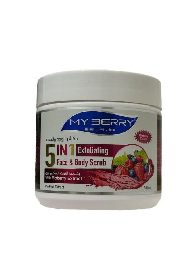 Exfoliating Face & Body Scrub with Berry Extract 550ml