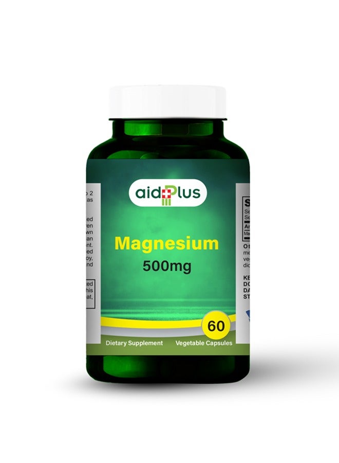 Aidplus Magnesium 500 mg – 60 Vegetable Capsules - Image 1