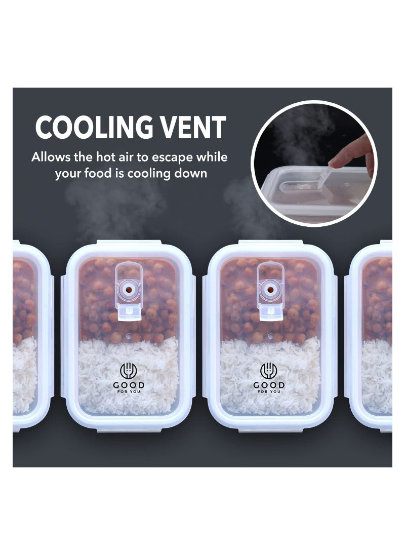 Generic - Glass Meal Prep Containers - [5 Pack] glass containers with lids - glass storage containers with lids airtight - food prep containers with lids - glass food containers with lids - Glass lunch box - Image 1