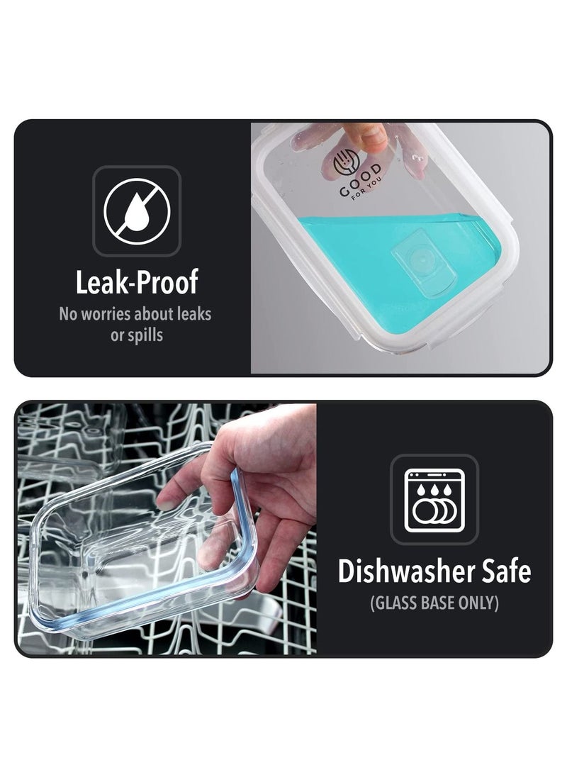 Generic - Glass Meal Prep Containers - [5 Pack] glass containers with lids - glass storage containers with lids airtight - food prep containers with lids - glass food containers with lids - Glass lunch box - Image 1
