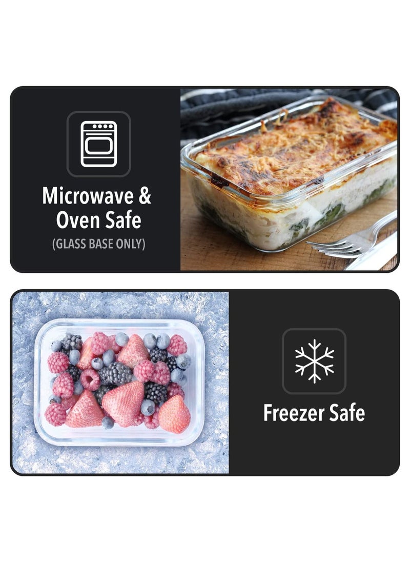 Generic - Glass Meal Prep Containers - [5 Pack] glass containers with lids - glass storage containers with lids airtight - food prep containers with lids - glass food containers with lids - Glass lunch box - Image 1