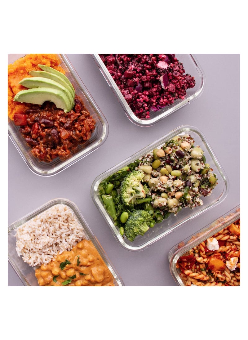Generic - Glass Meal Prep Containers - [5 Pack] glass containers with lids - glass storage containers with lids airtight - food prep containers with lids - glass food containers with lids - Glass lunch box - Image 1
