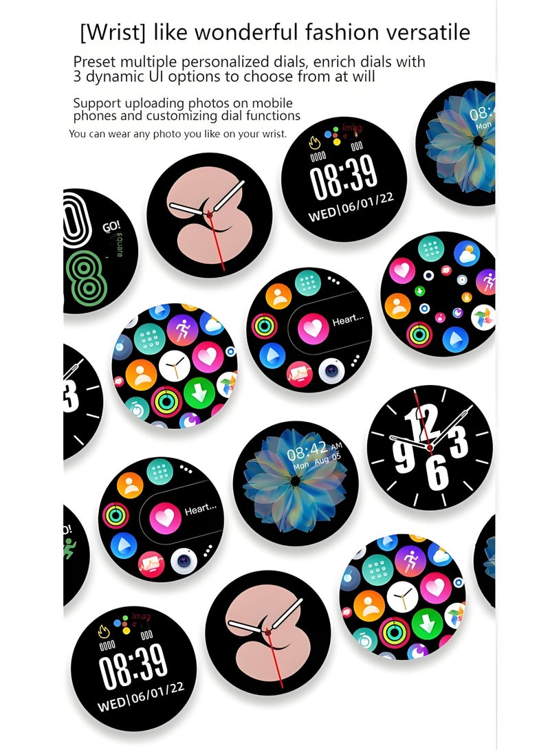 ساعة ذكية V19 PRO دائرية، ساعة لياقة بدنية مقاومة للماء، مكالمات بلوتوث، متوافقة مع Android و IOS، شاشة TFT، مراقبة معدل ضربات القلب، بني - Image 2