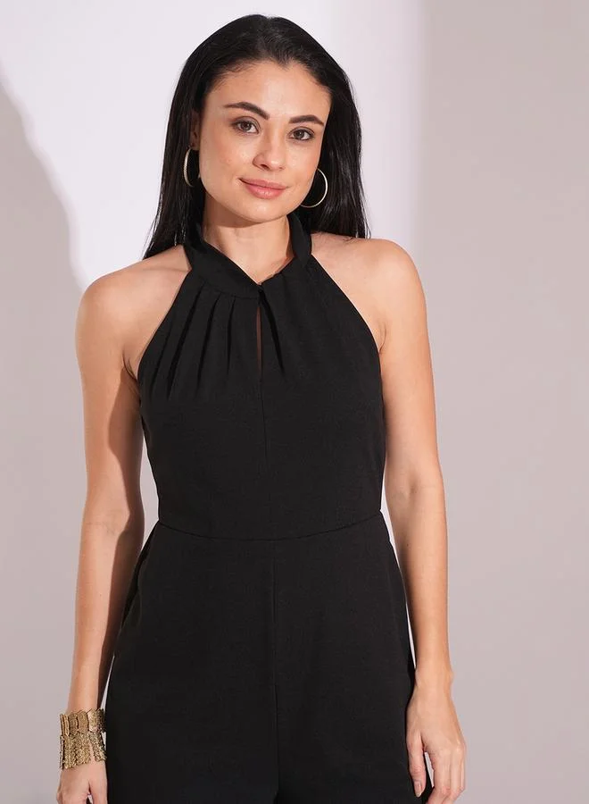 Globus  Women Black Halter Neck Wide Leg Jumpsuit for Women | Best Price UAE