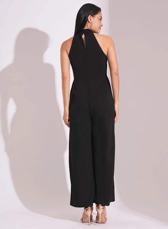 Globus  Women Black Halter Neck Wide Leg Jumpsuit for Women | Best Price UAE