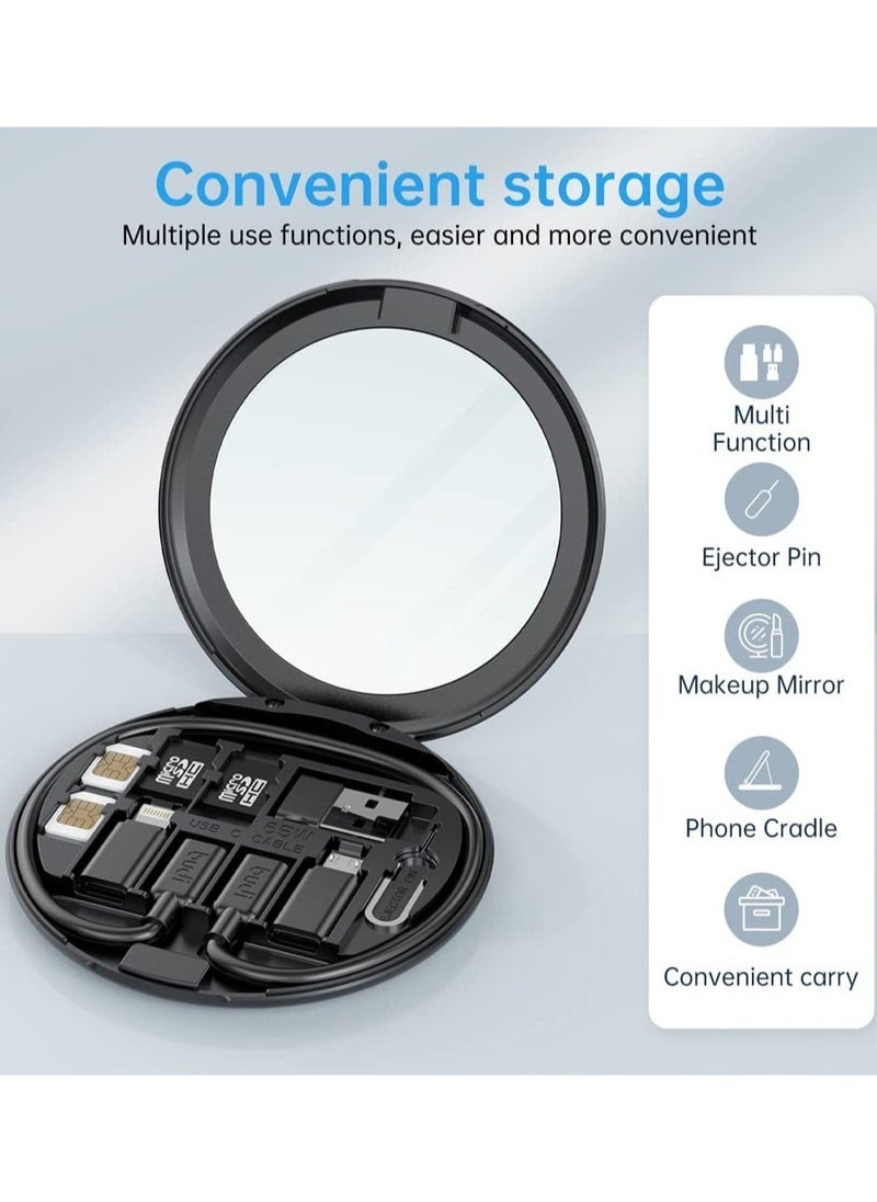 ELTRAZONE Mini Mirror SD CF Card Reader 11 in 1 TF Memory Card Adapter Camera Card Reader Digital Beauty Gadget Storage case USB C Type Charging and Data Transfer case  - Image 3