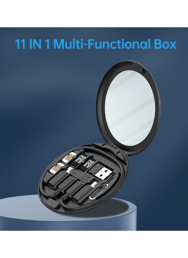 ELTRAZONE Mini Mirror SD CF Card Reader 11 in 1 TF Memory Card Adapter Camera Card Reader Digital Beauty Gadget Storage case USB C Type Charging and Data Transfer case  - Image 4
