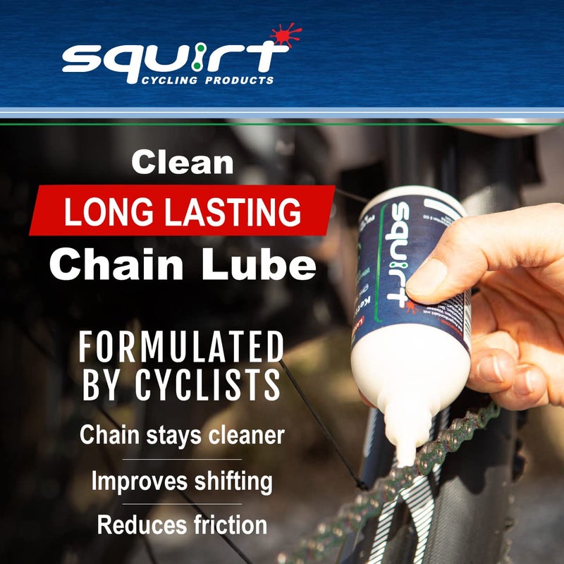 Squirt Chain Lube for Bikes 120 ml – Long-Lasting Lubricant for All Bike Chains – All-Weather Dry Bike Chain Lube to Reduce Noise & Chainsuck – Bicycle Tools & Maintenance Aid - Image 2