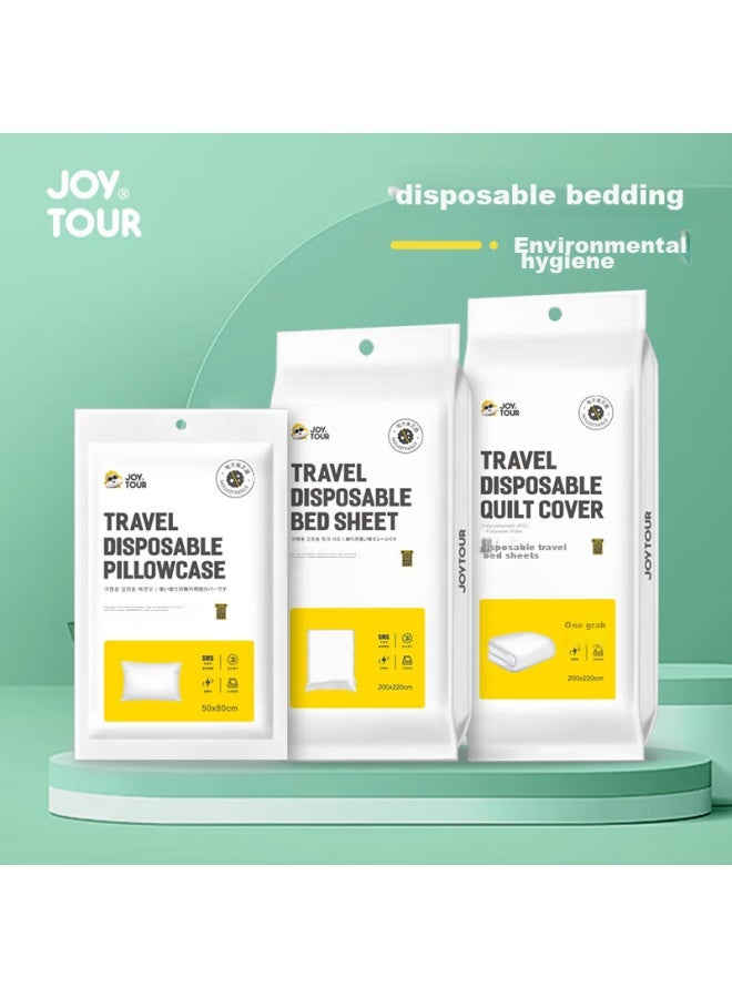 JOY TOUR Joytour Disposable Bed Sheet And Duvet Cover , Travel Hotel Hygiene Sleeping Bag Bedding, Double Size Four-piece Set - Image 3