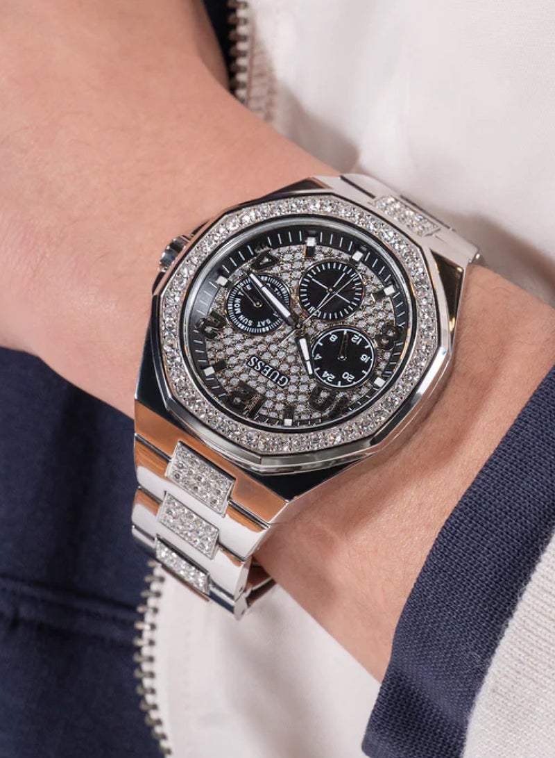 GUESS Empire Men's Analog Quartz Silver Stainless steel Watch GW0785G3 - 46mm - Image 5