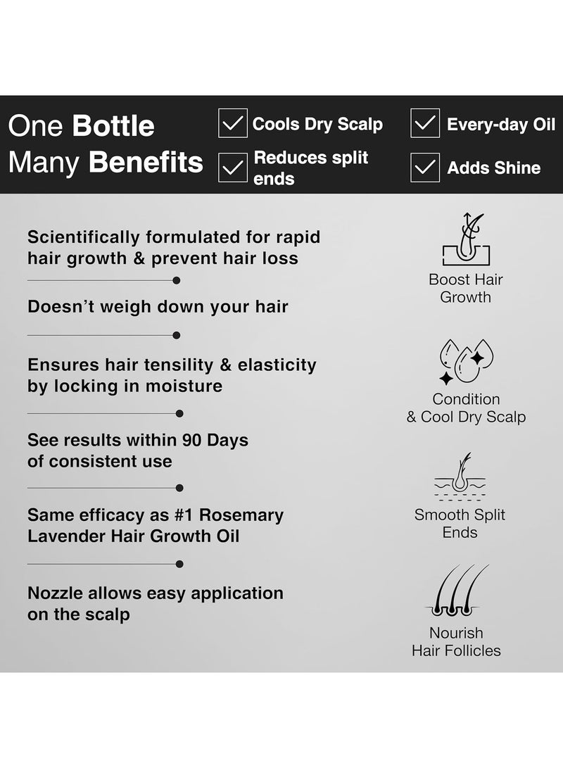 Soulflower Rosemary Mint Hair Oil for Hair growth, Hair fall control, Anti Dandruff & Split ends with Amla, Castor, Argan 100% Pure, Natural, Organic Certified, 225ml - Image 3