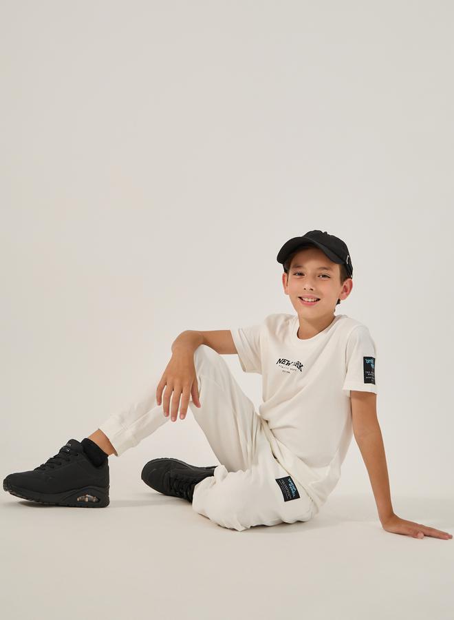 Styli Slogan Print Round Neck T-Shirt and Joggers Set - Image 2