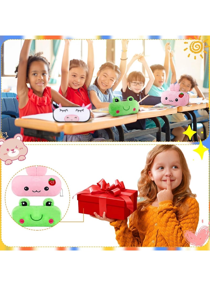 general 8-piece cartoon animal pencil case set, adorable cartoon pencil pouch with zip closure, school stationery for girls and boys, classroom supplies for back-to-school essentials. - Image 4