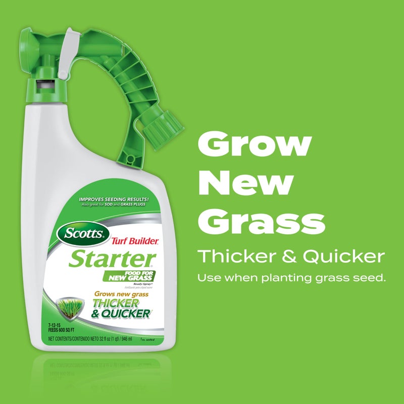 Scotts Turf Builder Starter Food for New Grass Ready-Spray, Use on Newly Seeded Lawns or After Installing Sod, For All Grass Types, 600 sq. ft., 32 oz. - Image 2
