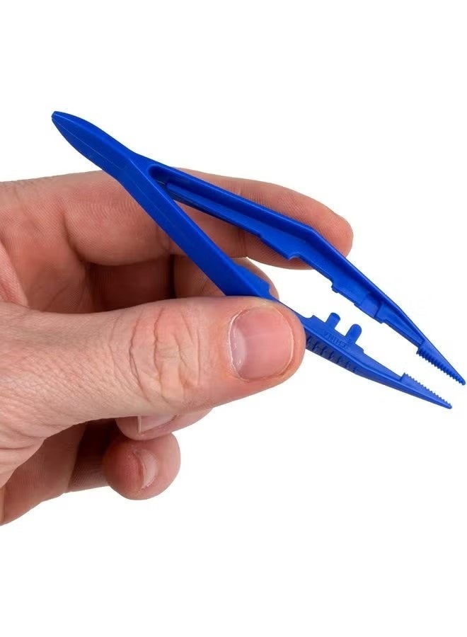 12 قطعة من ملقط البلاستيك خفيف الوزن ذو طرف مدبب مسنن للإسعافات الأولية والأعمال الدقيقة وأعمال الحديقة - Image 5