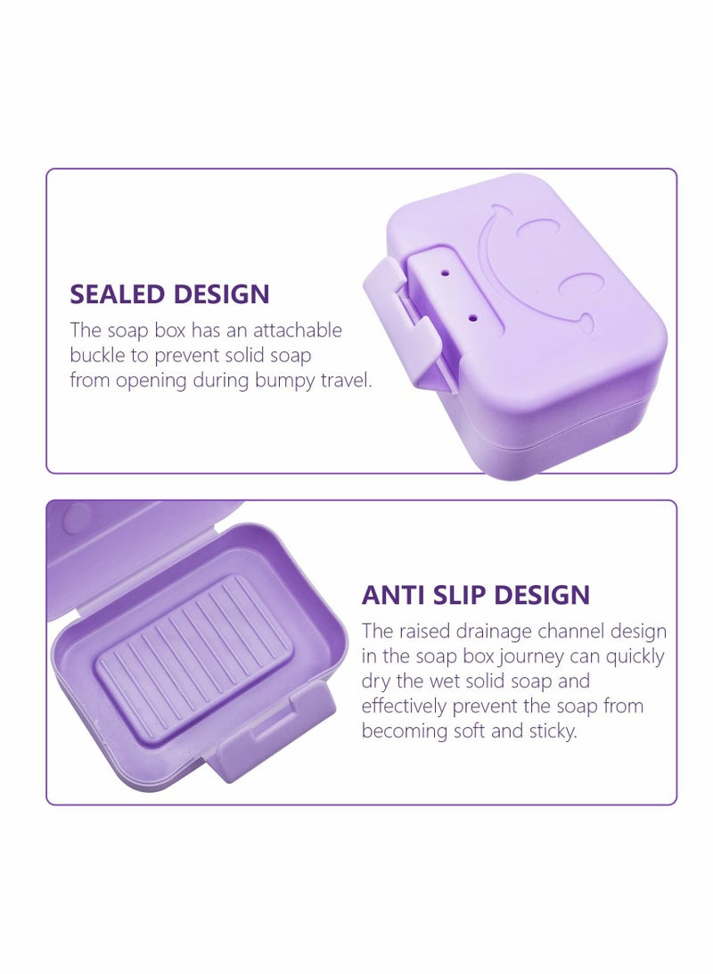 Excefore 4 Pack Soap Holder Travel Soap Case Portable Soap Box Leak Proof Soap Bar Holder Dish Container in 4 Colours (11 x 7.5 x 5.3cm) - Image 2